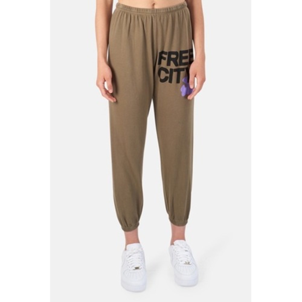 Freecity Women Cotton Sweatpants Cocopuff Dove Logo Graphic Joggers